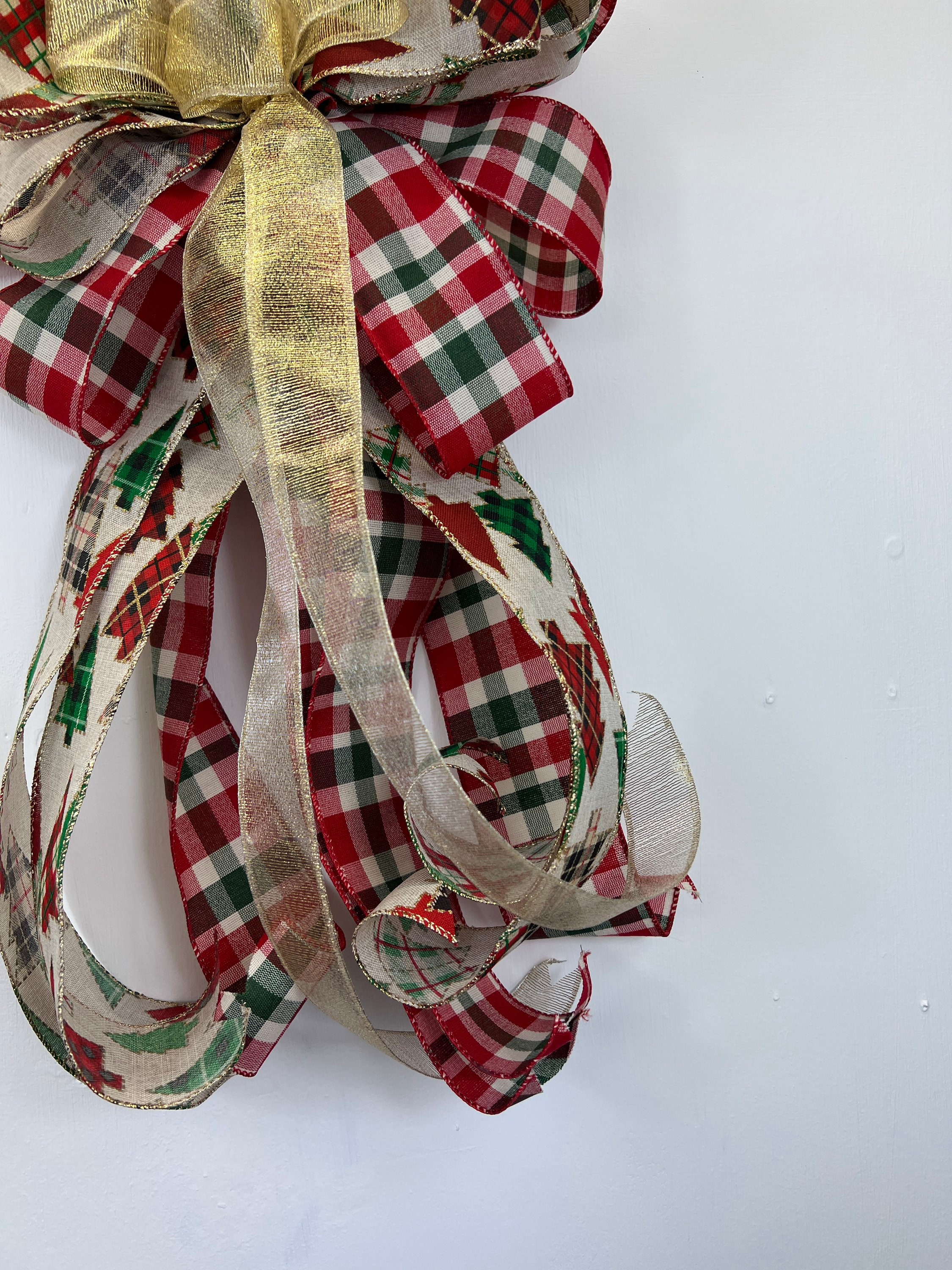 Traditional Christmas Tree Topper Bow Etsy