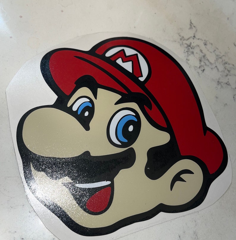 Super Mario Car Decal Mario Jumping Gas Tank Decal Laptop Etsy