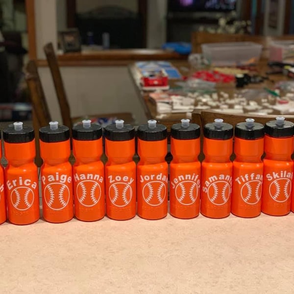 Personalized Bulk Baseball Water Bottle Etsy