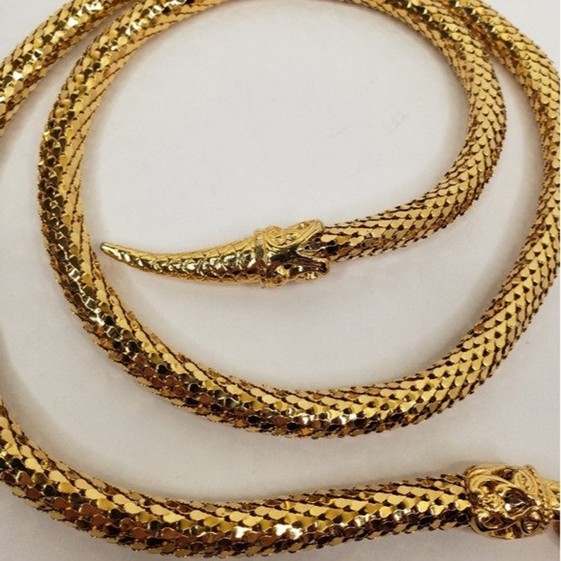 Vintage Gold Mesh Snake Belt/Necklace Accessory Etsy