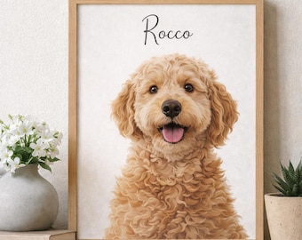 Custom Dog Portrait – Modern Pet Art, Personalized Wall Decor (Digital Download)
