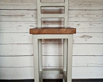 Wooden Bar Stool Breakfast Kitchen Bar High Chair Footrest Handmade