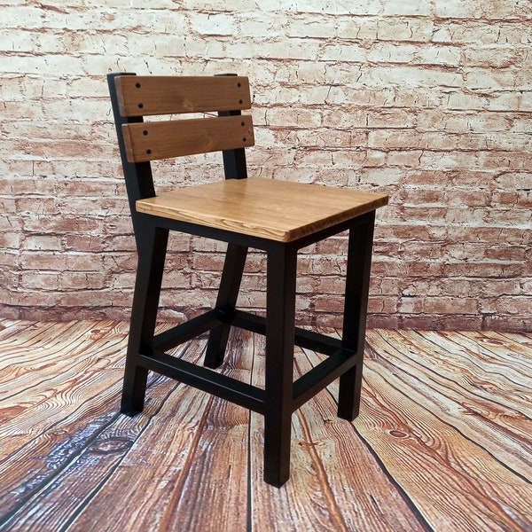 Wooden Bar Stool Breakfast Kitchen Bar High Chair Footrest New Look Handmade