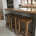 Wooden Bar Stool Breakfast Kitchen Bar High Chair Footrest Handmade 