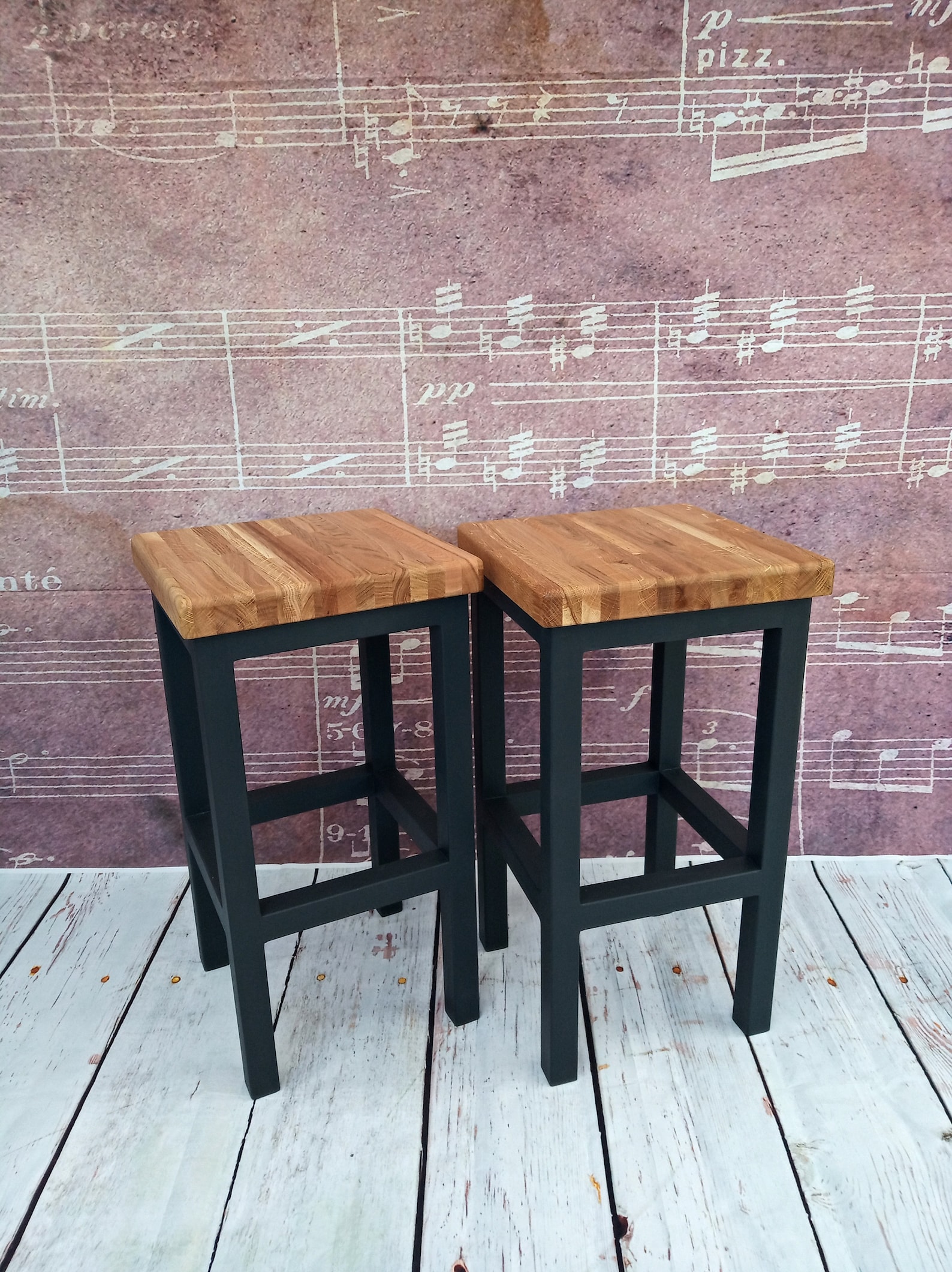 Wooden Oak Breakfast Bar Stool Kitchen Dining Room Solid 100 Etsy UK