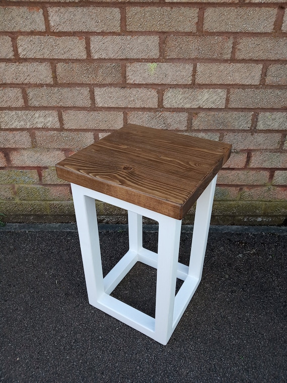 Small square wooden stool deals