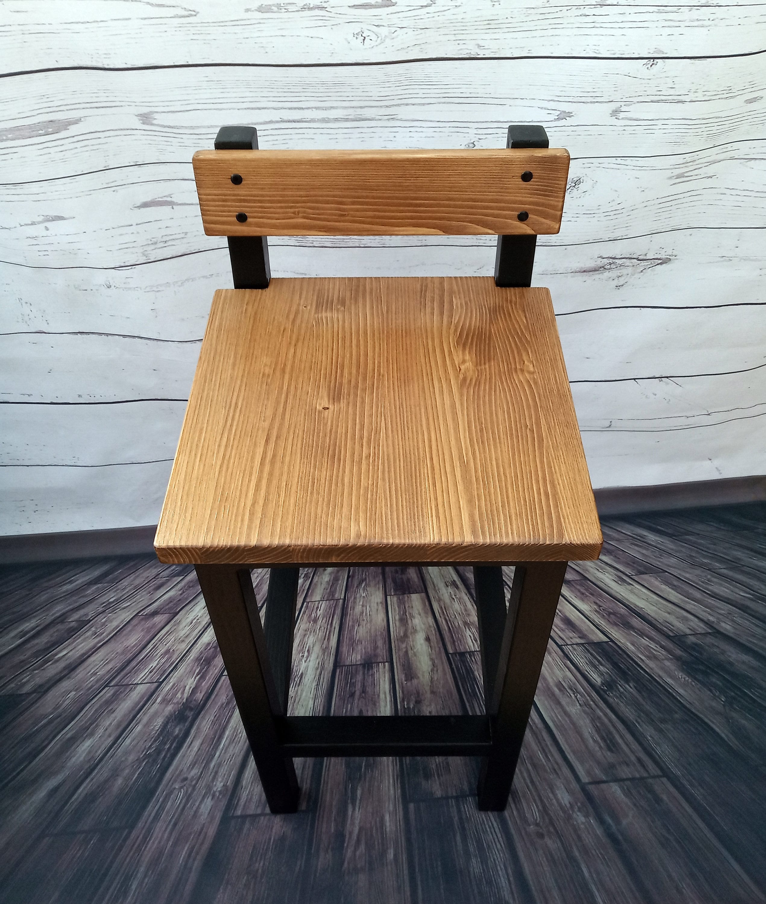 Wooden Bar Stool Breakfast Kitchen Bar High Chair Footrest Etsy UK