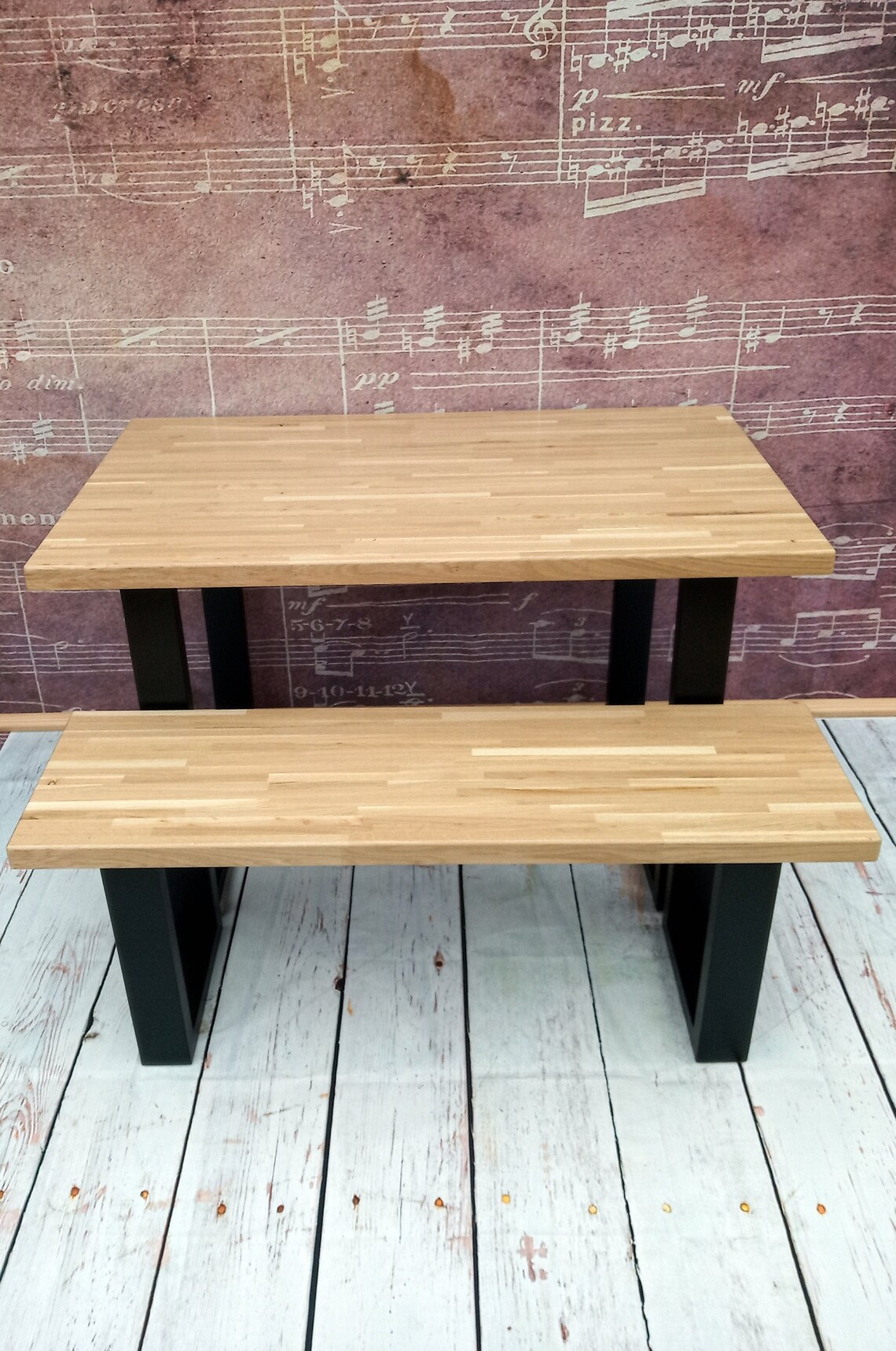 Wooden Oak Table Oak Bench Kitchen Dining Room Office Solid Etsy UK