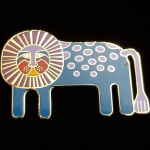 Vintage Colorful Laurel Burch Leonardo Lion Pin Brooch