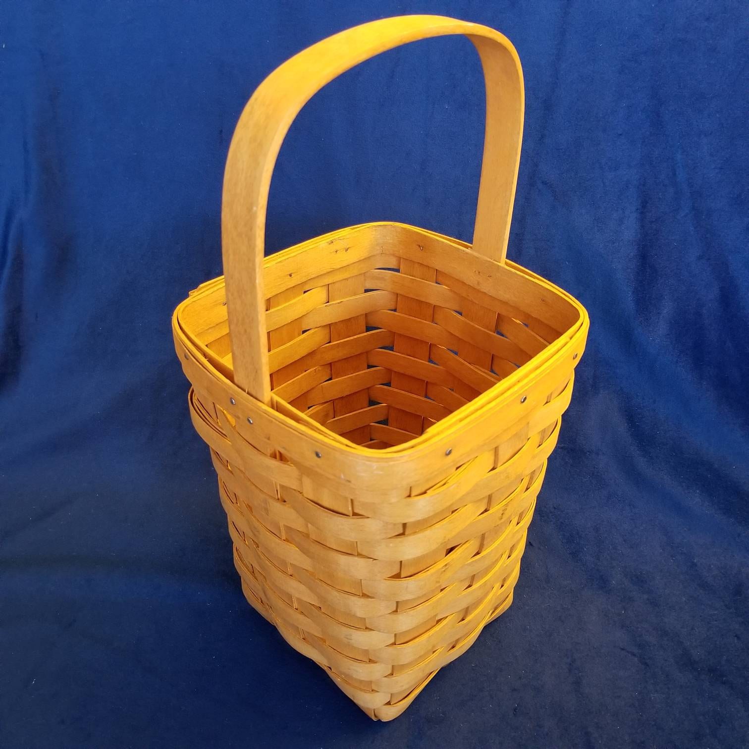 Vintage Handwoven Longaberger Basket 1995 Signed With Vintage Handwoven Longaberger Basket 1995 Signed With