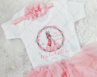 My First Easter Outfit | Flopsy Bunny Tutu Set | Personalised Vest | Perfect photoshoot Outfit | Gift for baby | Peter Rabbit Easter Outfit