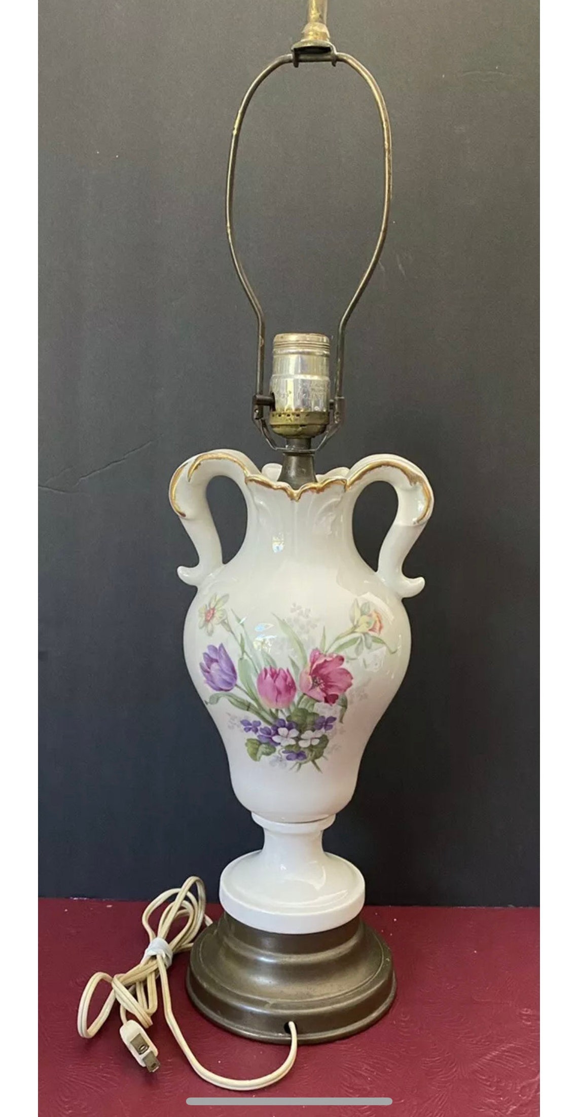 Vintage Leviton Floral Lamp Etsy Israel