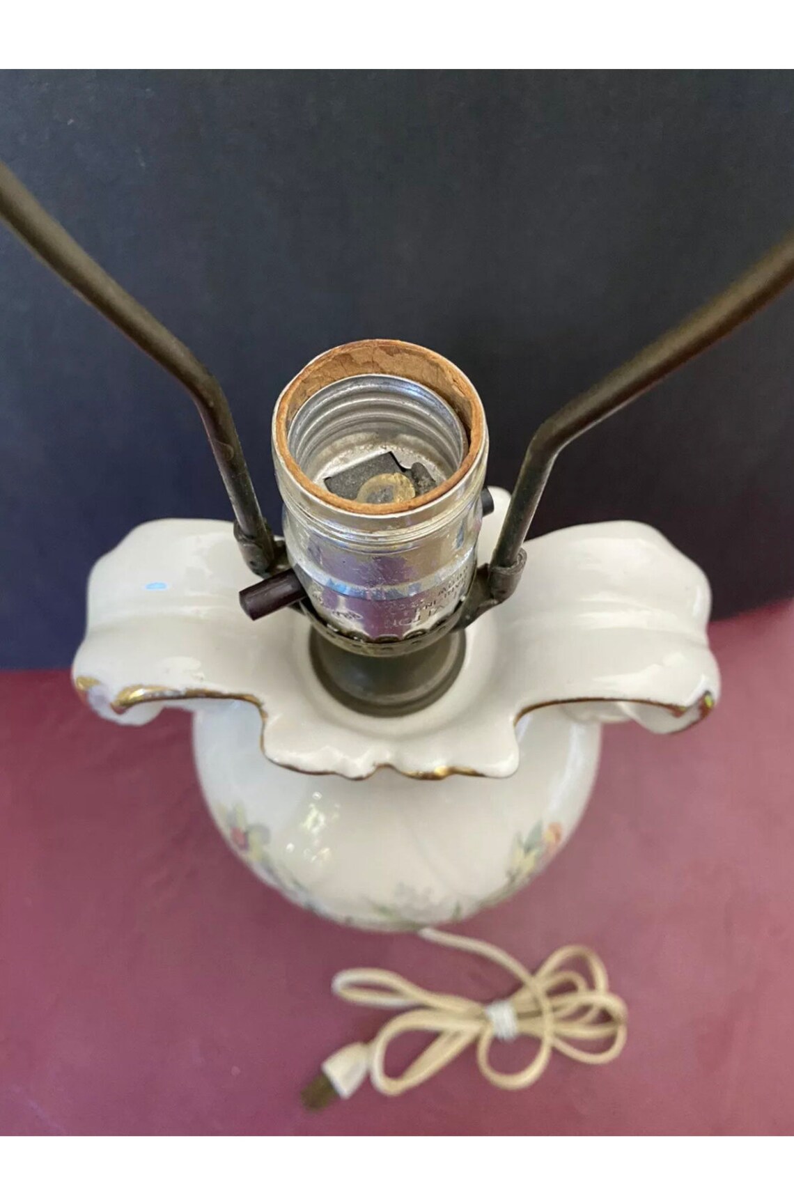 Vintage Leviton Floral Lamp Etsy Israel