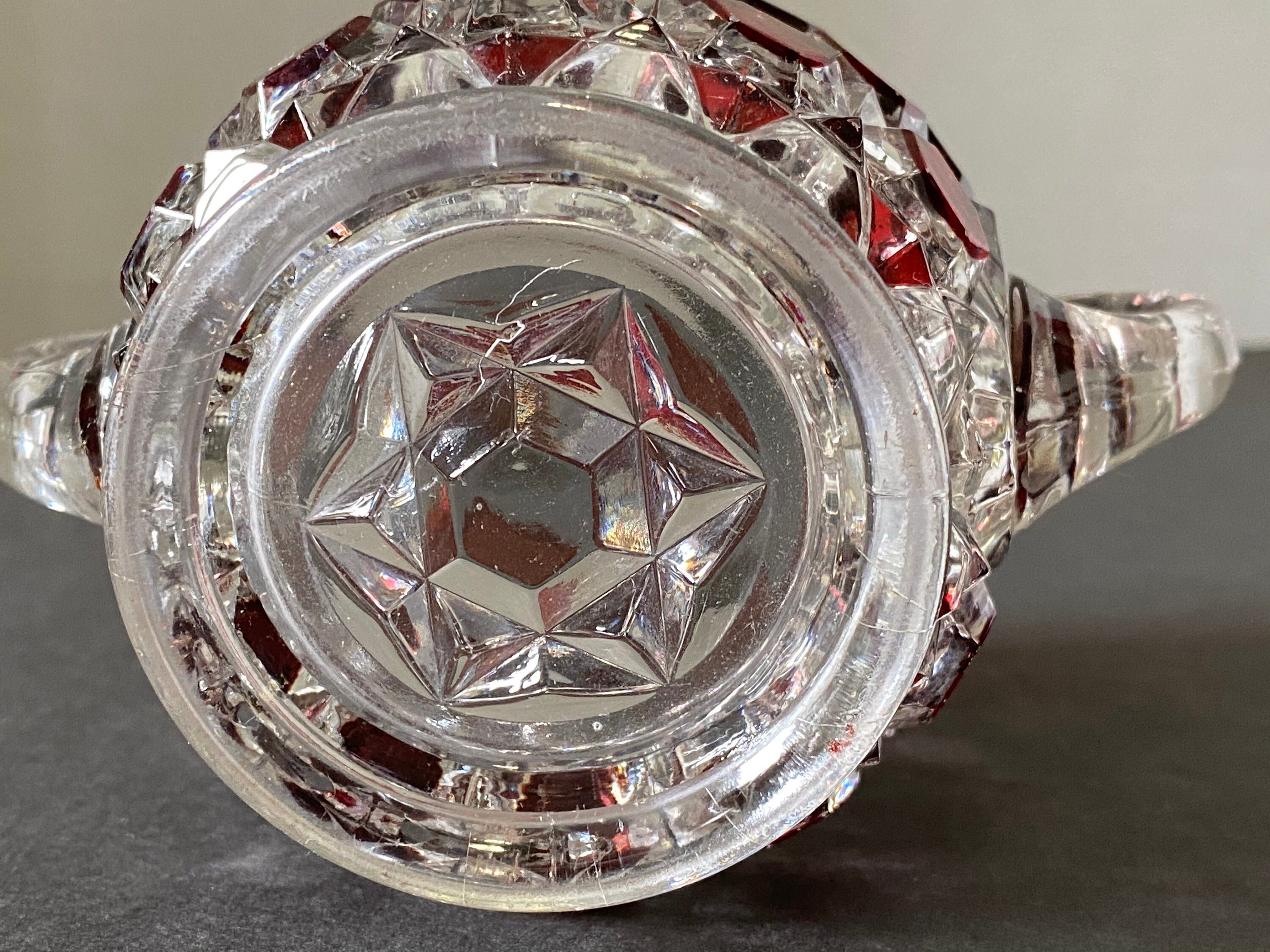 Late 1800s EAPG Ruby Stained Flash Glass Spooner/Open Sugar | Etsy