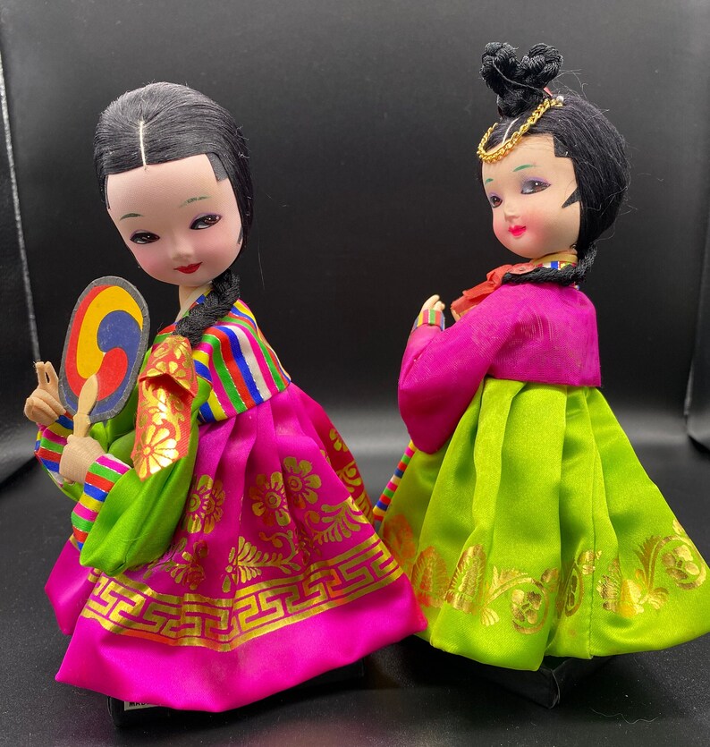 Lovely Traditional Dressed Korean Doll Figurines Etsy
