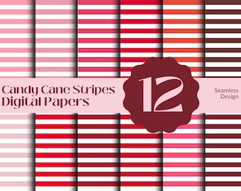 Confezione di carta digitale Candy Cane Stripes - Design senza soluzione di continuità