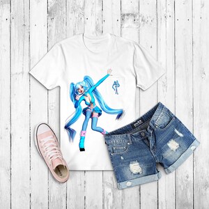 Blue Anime Girl - Clipart stilizzato - Clipart reso 3D - Download istantaneo, immagini a 300 dpi - formati jpg e png immagine 2