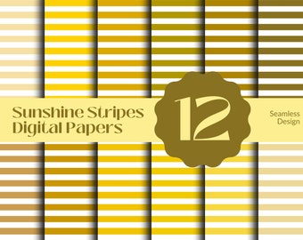 Pacchetto di carta digitale Sunshine Stripes - Design senza soluzione di continuità