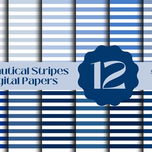 Nautical Stripes Digital Paper Pack - Seamless Design