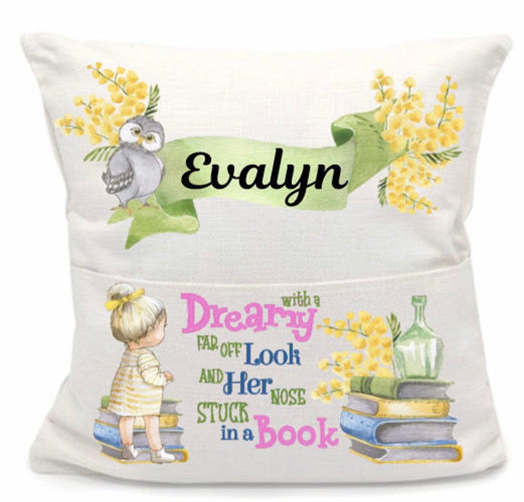 Personalized Book Holder Pillow Case, Nose in a Book Etsy.de