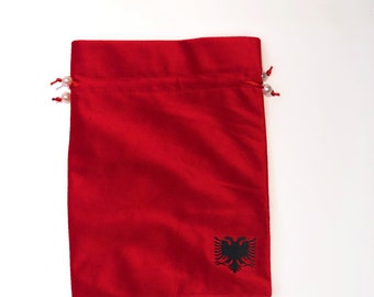 Albanian Rucksack/ Eagle Pouch / Red Giftbag