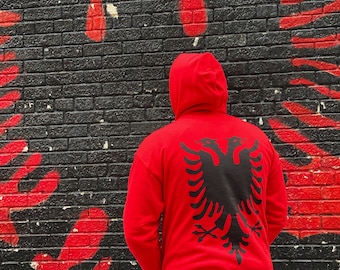 Adult Hoodie me Albanian Eagle