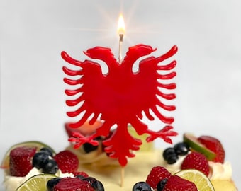 Vela Shqiponia para celebraciones, cumpleaños, aniversarios y reuniones. Vela para pastel para Shqipe