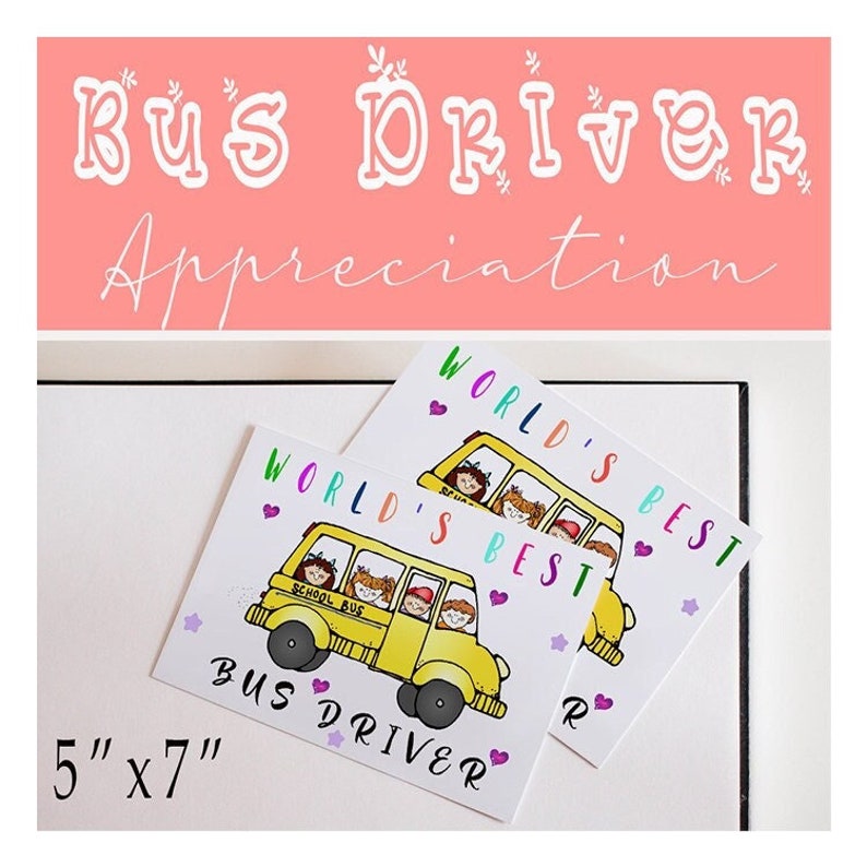 INSTANT DOWNLOAD Card World's Best Bus Driver Card 5x7 - Etsy