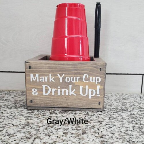 Red Solo Cup Holder With Sharpie Mark Your Cup and Drink Up Etsy
