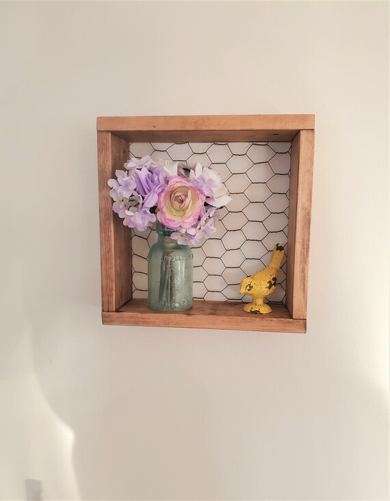Chicken Wire Wall Decor Farmhouse Decor Wood Box Farmhouse Etsy