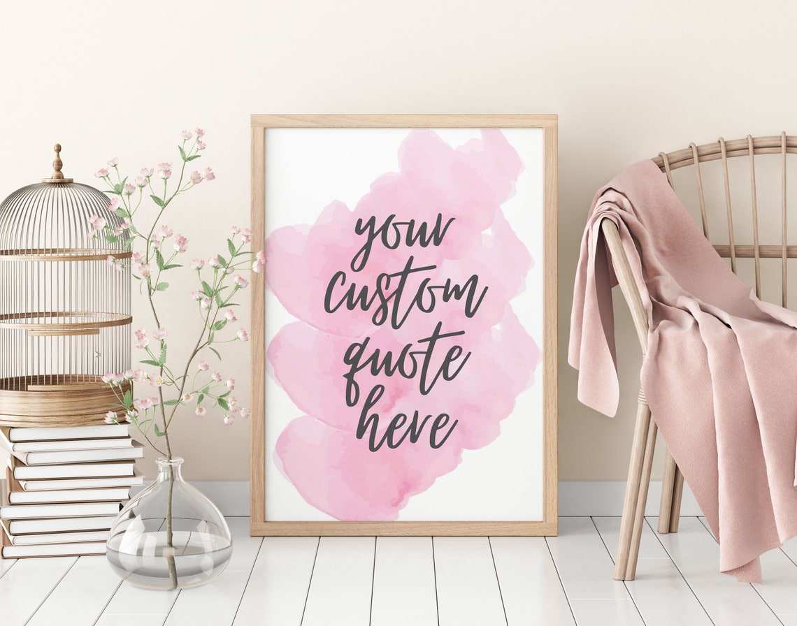 Words Signs Art | Customizable Sign | Blush Pink Wall Art | Custom Text ...