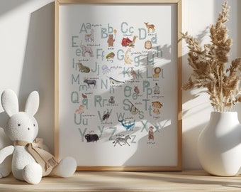 ABC Nursery Print: Animal Alphabet Poster (Digital Download)