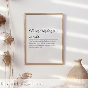 Sarcastic Sign | Fun Quote Prints | Definition Prints | Turkish Wall Art