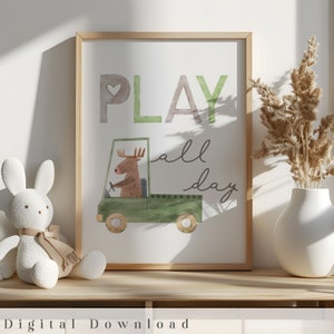 Playroom Sign | Play Room Decor | Play All Day Sign | Toy Room Sign
