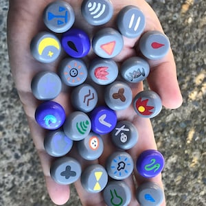 Full Set of RuneScape Inspired Life Sized Magic Runes, polymer clay runecrafting/magic fan art
