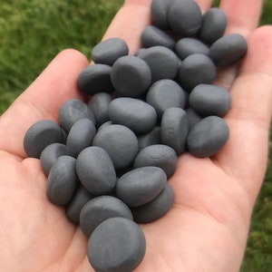 Handmade Stone Resource Tokens for Catan, Caverna, Agricola & More – Dark Gray, No-Fade Clay