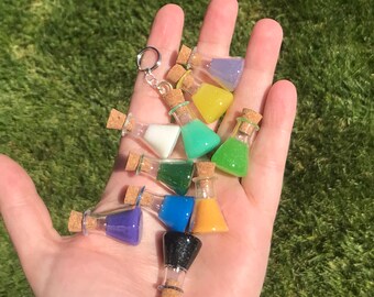 RuneScape Inspired potion bottle, optional keychain/earrings