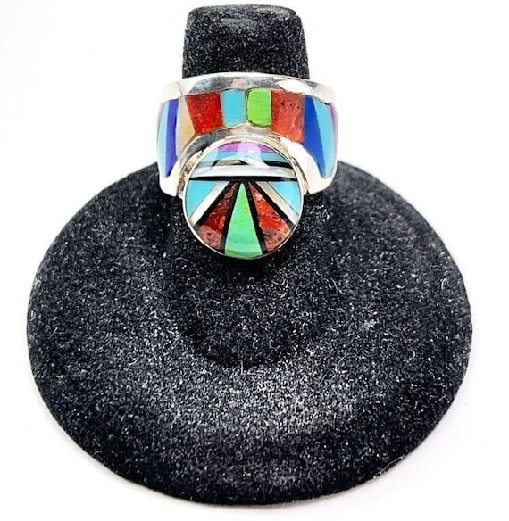 Dazzling Native American Zuni Lapis Coral Needlepoint Sterling Silver Bracelet Dazzling Native American Zuni Lapis Coral Needlepoint Sterling Silver Bracelet