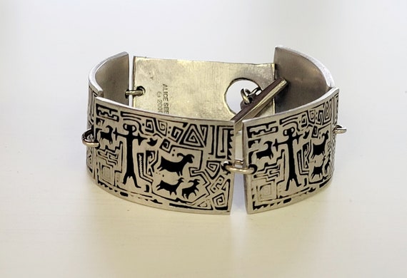 ■VINTAGE HOLLYWOOD■ Margaret Silky Bracelet VH2478BR001M Vintage Sterling Silver Alice Seely Signed Bracelet 7.5