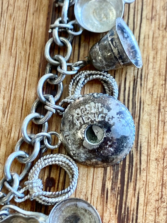 Sterling Silver Taxco Charm Bracelet / Vintage Ch… - image 3