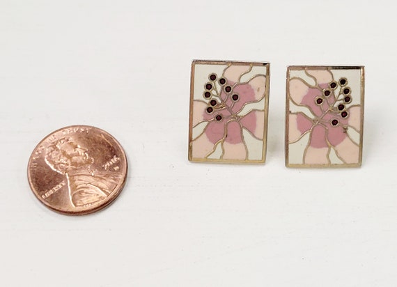 Sterling Silver Cherry Blossom Earrings Signed La… - image 3