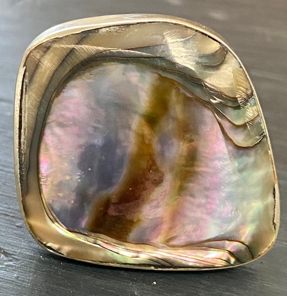 Silver Abalone Adjustable Ring / Silver / Abalone… - image 3