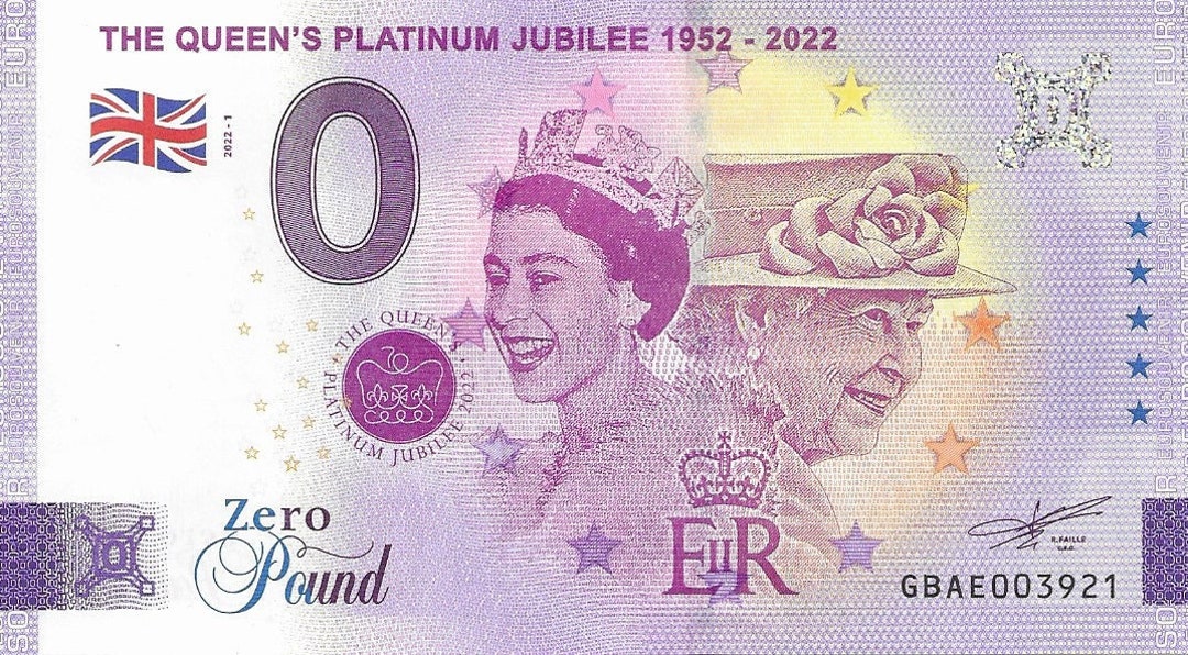 The Queen's Platinum Jubilee 0 Pound Souvenir Note - Etsy