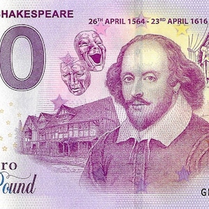 William Shakespeare 0 Funt Banknot