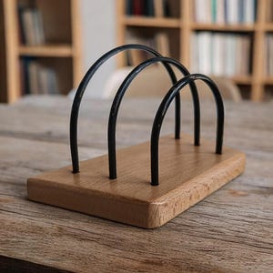Vintage wood and iron letter organizer, Rustic Handmade letter sorter, desk organizer, office desk wooden decor, Wood greeting cards holder