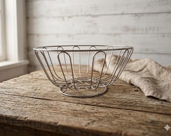 Vintage 1990's IKEA Tradig Black Wire Fruit Bowl by Ehlen