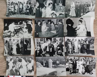 Kavel met vintage trouwfoto's: Europese zwart-witfotografie uit de jaren 1950