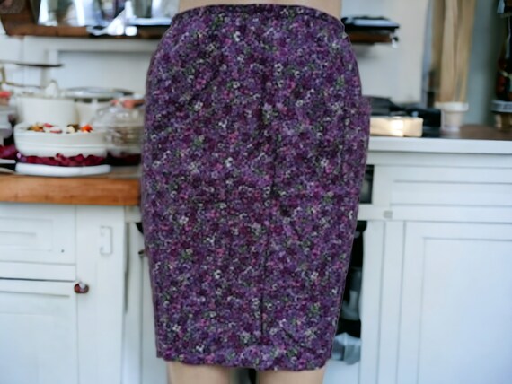 Cotton half apron, purple flowered apron, Retro waist apron,old fashion apron, homesteading apron, farmhouse work apron, home maker apron