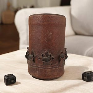 Vintage leather dice cup, brown dice rolling Cup, liars dice cup, square Leather dice shaker, Leather dices Cup, yahtzee, backgammon