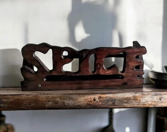 Wooden spice Shelf for Wall, spice organizer, Unique hanging spice rack, Rustic spice holder, countertop spice rack, farmhouse kitchen Shelf